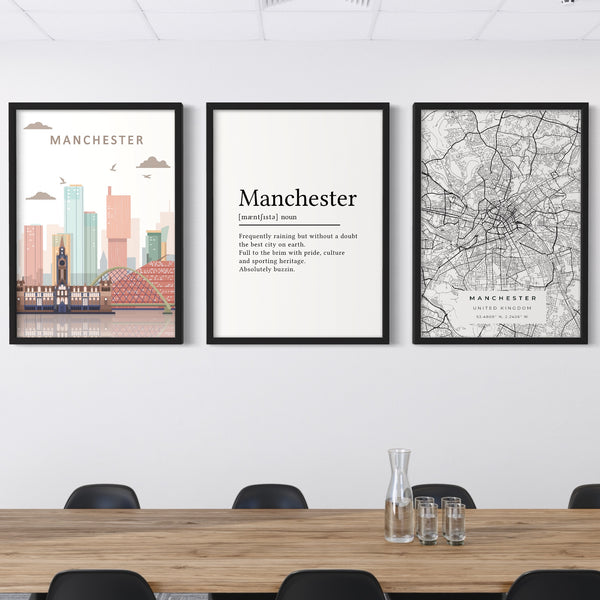 Set of 3 Manchester Art Prints