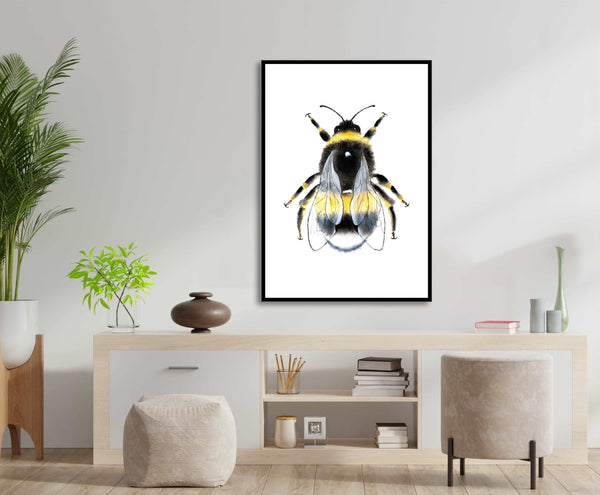 White Background Manchester Bee Print Photo Art