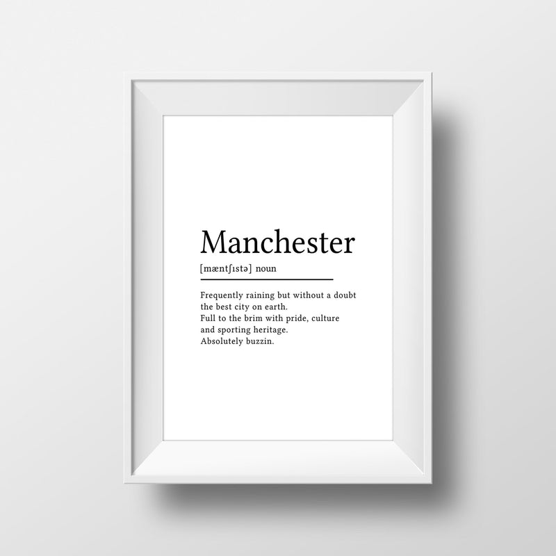 Black & White Manchester Definition Print Photo - HD Manchester