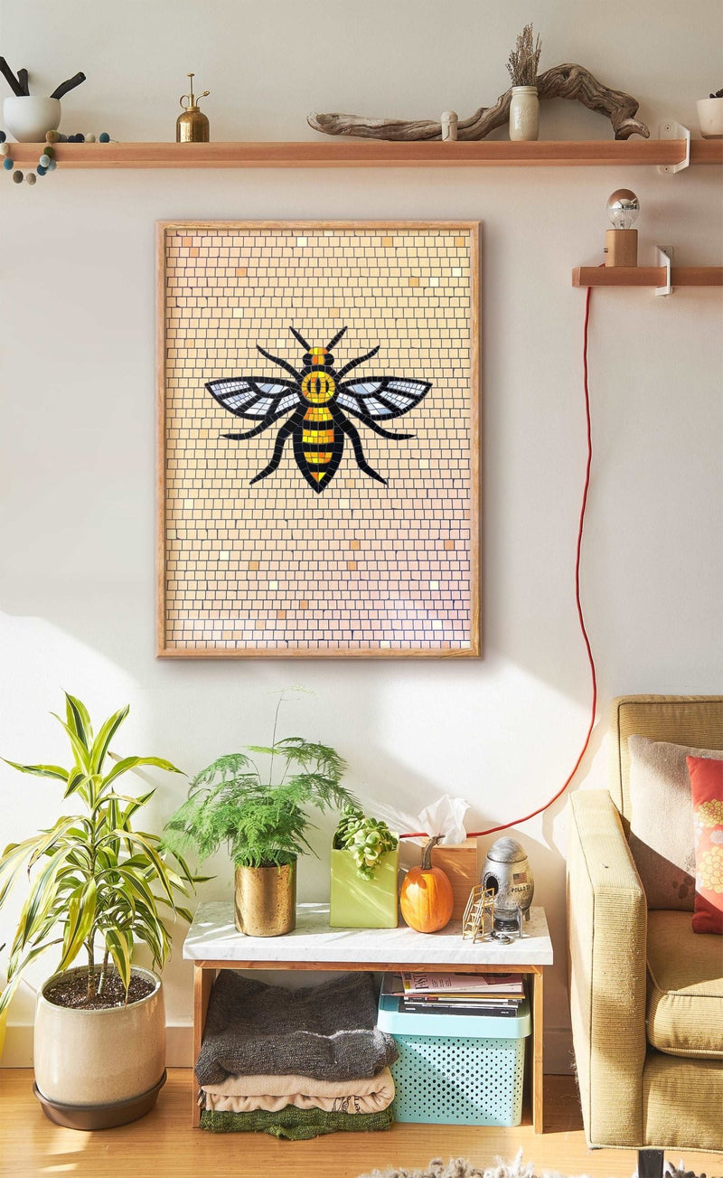 Manchester Bee Mosaic Print Photo - HD Manchester